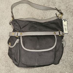 Bass black canvas purse